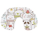Cute-baby-animals-seamless-pattern Travel Neck Pillow Back