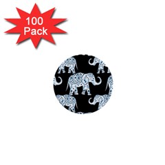 Elephant-pattern-background 1  Mini Buttons (100 Pack)  by Sobalvarro