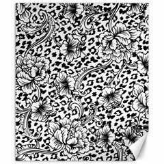 Vector-eclectic-fabric-seamless-pattern-animal-background-with-baroque-ornament Canvas 8  X 10  by Sobalvarro
