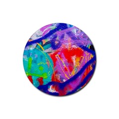 Crazy Graffiti Rubber Coaster (round)  by essentialimage