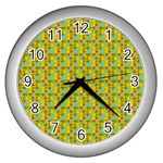 Lemon And Yellow Wall Clock (Silver)