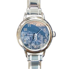 Aerial Cityscape Quito Ecuador Round Italian Charm Watch by dflcprintsclothing