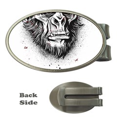 Monster Monkey From The Woods Money Clips (oval)  by DinzDas