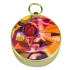 Fractured Colours Gold Compasses by helendesigns