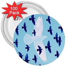 Illustrations Birds Flying 3  Buttons (100 Pack) 
