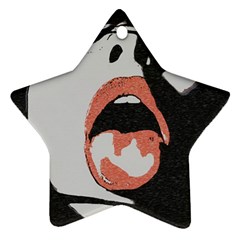 Wide Open And Ready - Kinky Girl Face In The Dark Ornament (star) by Casemiro