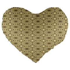 Digital Flowers Large 19  Premium Heart Shape Cushions by Sparkle