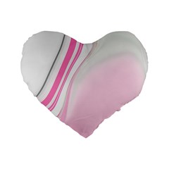 Modern Pink Standard 16  Premium Flano Heart Shape Cushions by Sparkle
