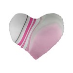 Modern Pink Standard 16  Premium Flano Heart Shape Cushions Back