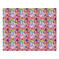 Blue Haired Girl Pattern Pink Double Sided Flano Blanket (large)  by snowwhitegirl