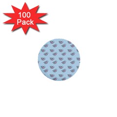 Zodiac Bat Pink Blue 1  Mini Buttons (100 Pack)  by snowwhitegirl
