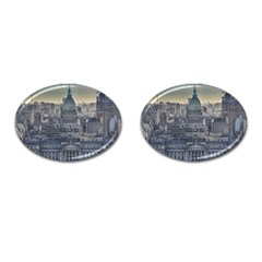 Buenos Aires Argentina Cityscape Aerial View Cufflinks (oval) by dflcprintsclothing