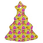 Girl With Hood Cape Heart Lemon Pattern Yellow Ornament (Christmas Tree)  Front