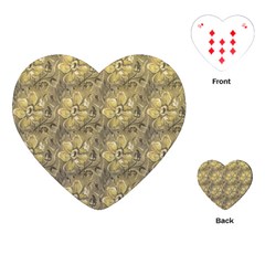 Retro Stlye Floral Decorative Print Pattern Playing Cards Single Design (heart) by dflcprintsclothing