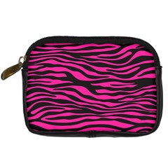 Pink Zebra Digital Camera Leather Case by Angelandspot