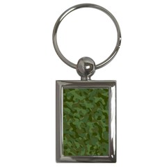 Green Army Camouflage Pattern Key Chain (rectangle) by SpinnyChairDesigns