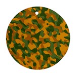 Green and Orange Camouflage Pattern Round Ornament (Two Sides) Back