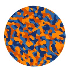 Blue And Orange Camouflage Pattern Pop Socket (black) by SpinnyChairDesigns