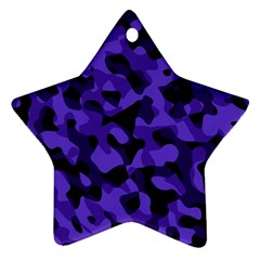 Purple Black Camouflage Pattern Ornament (star) by SpinnyChairDesigns