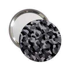 Grey And Black Camouflage Pattern 2 25  Handbag Mirrors by SpinnyChairDesigns