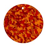 Red and Orange Camouflage Pattern Ornament (Round)