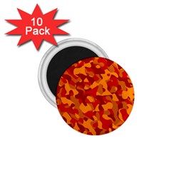 Red And Orange Camouflage Pattern 1 75  Magnets (10 Pack)  by SpinnyChairDesigns