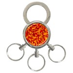 Red and Orange Camouflage Pattern 3-Ring Key Chain