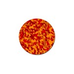 Red and Orange Camouflage Pattern Golf Ball Marker