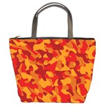 Red and Orange Camouflage Pattern Bucket Bag