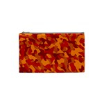 Red and Orange Camouflage Pattern Cosmetic Bag (Small)