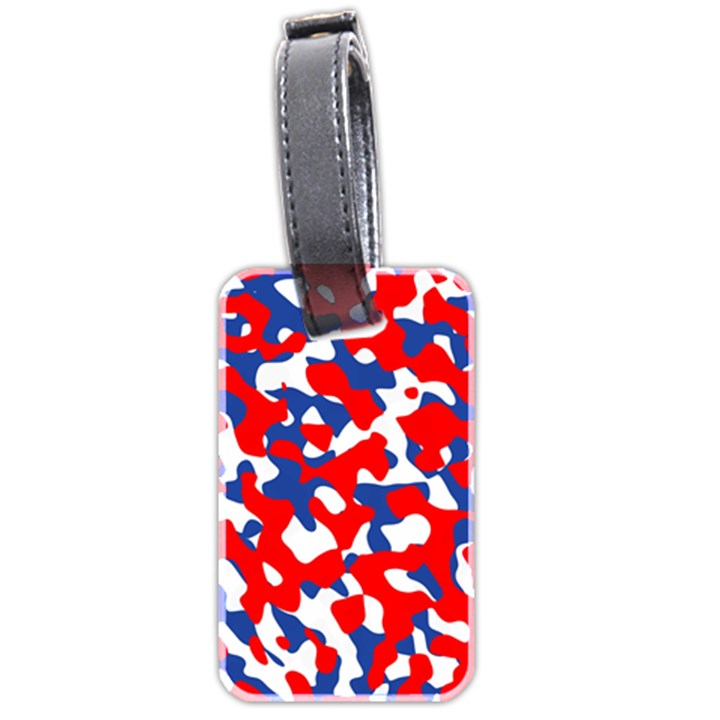 Red White Blue Camouflage Pattern Luggage Tag (two sides)