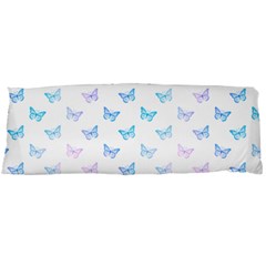 Light Blue Pink Butterflies Pattern Body Pillow Case (dakimakura) by SpinnyChairDesigns