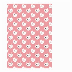 Cute Cat Faces White And Pink Small Garden Flag (two Sides) by SpinnyChairDesigns