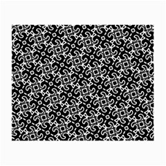 Black And White Decorative Design Pattern Small Glasses Cloth by SpinnyChairDesigns