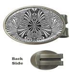 Abstract Art Black and White Floral Intricate Pattern Money Clips (Oval) 