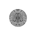 Abstract Art Black and White Floral Intricate Pattern Golf Ball Marker