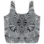 Abstract Art Black and White Floral Intricate Pattern Full Print Recycle Bag (XL)