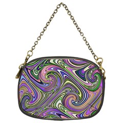 Abstract Art Purple Swirls Pattern Chain Purse (one Side) by SpinnyChairDesigns