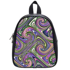 Abstract Art Purple Swirls Pattern School Bag (small) by SpinnyChairDesigns