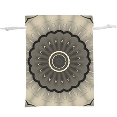 Beige Kaleidoscope Mandala Arabesque Pattern  Lightweight Drawstring Pouch (xl) by SpinnyChairDesigns