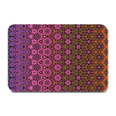 Abstract Retro Floral Stripes Pattern Plate Mats by SpinnyChairDesigns