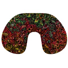 Stylish Fall Colors Camouflage Travel Neck Pillow by SpinnyChairDesigns