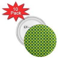 Green Polka Dots Spots Pattern 1 75  Buttons (10 Pack)