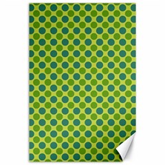 Green Polka Dots Spots Pattern Canvas 24  X 36 
