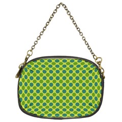 Green Polka Dots Spots Pattern Chain Purse (two Sides) by SpinnyChairDesigns