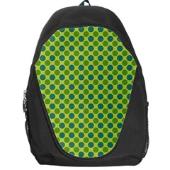 Green Polka Dots Spots Pattern Backpack Bag