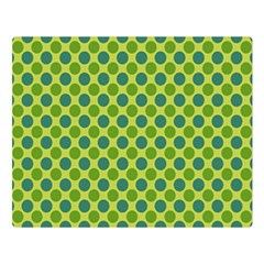 Green Polka Dots Spots Pattern Double Sided Flano Blanket (large) 