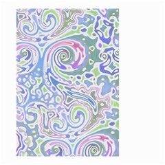 Colorful Pastel Floral Swirl Watercolor Pattern Small Garden Flag (two Sides) by SpinnyChairDesigns