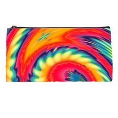 Colorful Dark Tie Dye Pattern Pencil Case by SpinnyChairDesigns