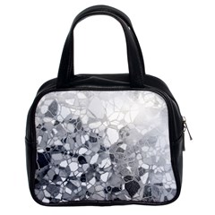 Black And White Abstract Mosaic Pattern Classic Handbag (two Sides)